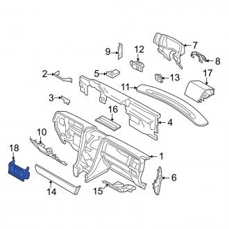 New OEM Upper Instrument Panel Trim Panel Fits, 2003 Lincoln Aviator - Part # 3C5Z7804338CAB