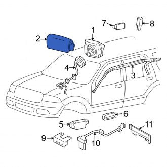 New OEM Upper Instrument Panel Air Bag Fits, 2003-2004 Lincoln Aviator - Part # 2C5Z78044A74AAA