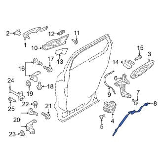 New OEM Rear Door Latch Cable Fits, 2016-2018 Lincoln MKX - Part # FT4Z58266A46C