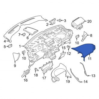 New OEM Upper Instrument Panel Trim Panel Fits, 2019-2021 Lincoln Nautilus - Part # FA1Z58044F58AG