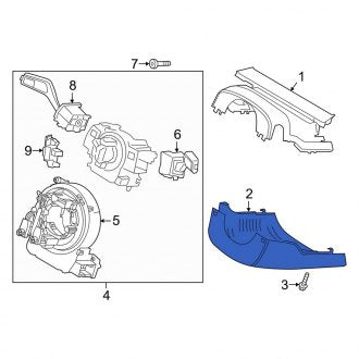 New OEM Upper Steering Column Cover Fits, 2020-2023 Lincoln Aviator - Part # LC5Z3530AB