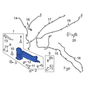 New OEM Washer Fluid Reservoir Fits, 2020-2023 Lincoln Aviator - Part # LC5Z17618F