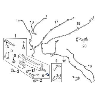 New OEM Washer Fluid Reservoir Filler Pipe Grommet Fits, 2020-2023 Lincoln Aviator - Part # LB5Z17673A