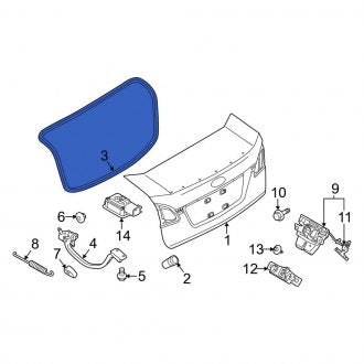 New OEM Rear Deck Lid Seal Fits, 2011-2019 Ford Fiesta - Part # G2BZ5443720A