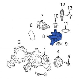 New OEM Lower Engine Coolant Thermostat Housing Fits, 2001-2010 Mercury Mountaineer - Part # GL2Z8592A