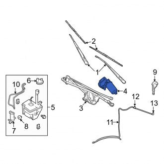 New OEM Windshield Wiper Motor Fits, 2008-2010 Mercury Mountaineer - Part # 8L2Z17508A