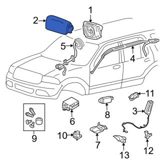 New OEM Upper Instrument Panel Air Bag Fits, 2003-2005 Mercury Mountaineer - Part # 2L2Z78044A74DAB