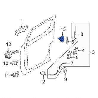 New OEM Rear Door Lock Striker Plate Fits, 1997-2004 Mercury Mountaineer - Part # F67Z7822008AA