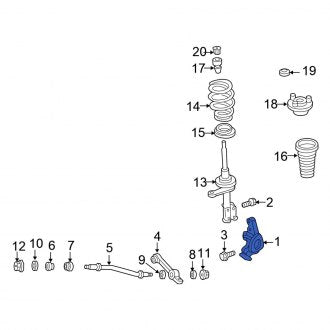 New OEM Front Left Steering Knuckle Fits, 1998-2000 Chrysler Concorde - Part # 4782005AB