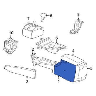 New OEM Lower Center Console Fits, 2001-2002 Chrysler Concorde - Part # TJ301DVAB