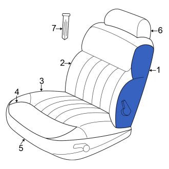 New OEM Front Left Seat Back Assembly Fits, 2003-2004 Chrysler Concorde - Part # XY631L5AA