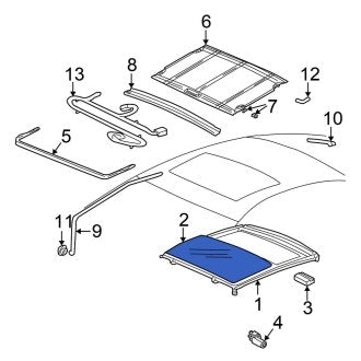 New OEM Sunroof Glass Fits, 1999-2004 Chrysler 300M - Part # 5011600AB