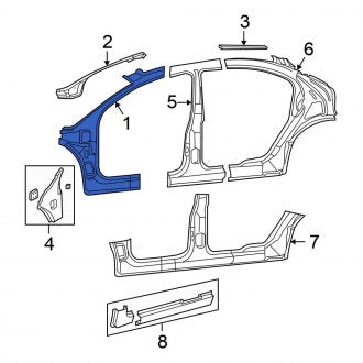 New OEM Left Body A-Pillar Fits, 1999-2004 Chrysler 300M - Part # 5003765AG