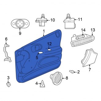 New OEM Front Right Inner Door Interior Trim Panel Fits, 1998-1999 Chrysler Concorde - Part # SV161D5AA