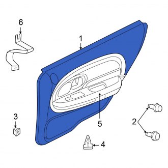 New OEM Rear Left Inner Door Interior Trim Panel Fits, 2000 Chrysler Concorde - Part # XB451K9AA