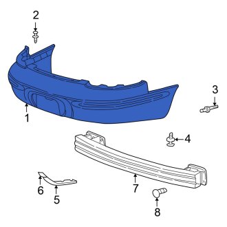 New OEM Rear Bumper Cover Fits, 2003-2004 Chrysler Concorde - Part # 4574896