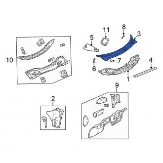 New OEM Right Upper Cowl Cover Fits, 2001-2005 Chrysler Sebring - Part # 4805316AF