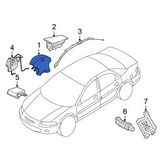 New OEM Steering Wheel Air Bag Fits, 2001-2006 Chrysler Sebring - Part # 1AZ56WL8AE