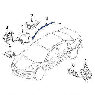 New OEM Right Curtain Air Bag Fits, 2002-2006 Chrysler Sebring - Part # 4649108AD