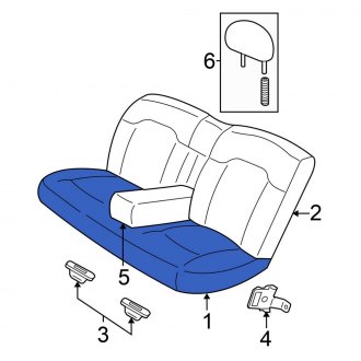 New OEM Rear Seat Cushion Foam Fits, 2003-2005 Chrysler Sebring - Part # YB621L5AA