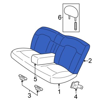 New OEM Rear Seat Back Assembly Fits, 2001-2004 Chrysler Sebring - Part # UL771DVAA