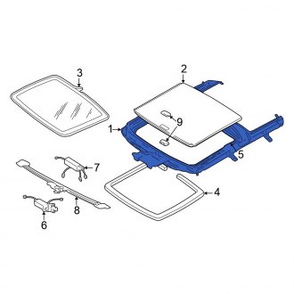 New OEM Sunroof Frame Fits, 2001-2002 Chrysler Sebring - Part # 5101999AA