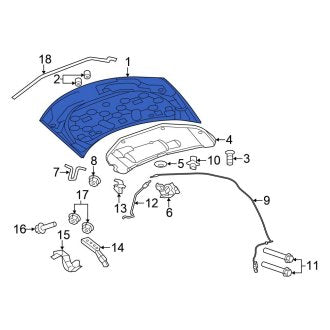 New OEM Front Hood Panel Fits, 2007-2009 Chrysler Sebring - Part # 5074530AE