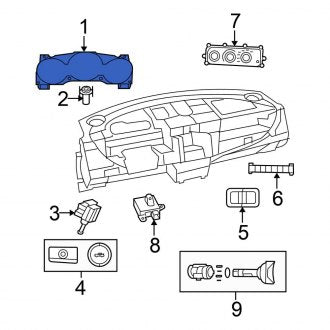 New OEM Instrument Cluster Fits, 2009 Chrysler Sebring - Part # 5172702AG