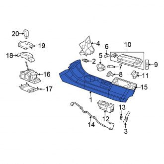 New OEM Center Lower Center Console Fits, 2007-2009 Chrysler Sebring - Part # 1GM582T1AB