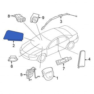 New OEM Upper Instrument Panel Air Bag Fits, 2007-2009 Chrysler Sebring - Part # 52029340AH