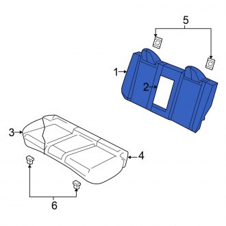 New OEM Rear Seat Back Assembly Fits, 2007-2008 Chrysler Sebring - Part # 1FU751J3AA