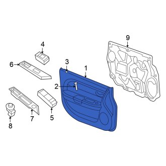 New OEM Front Right Inner Door Interior Trim Panel Fits, 2009-2010 Chrysler Sebring - Part # 1GH661DVAA