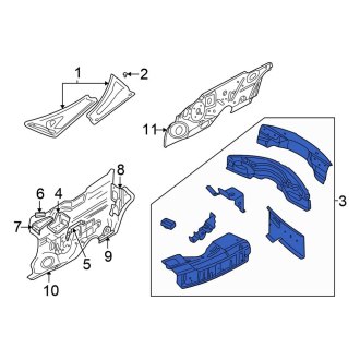 New OEM Cowl Panel Fits, 2001-2002, 2006-2008, 2010 Chrysler PT Cruiser - Part # 5016795AE