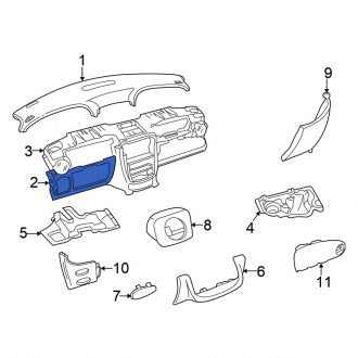 New OEM Dashboard Panel Fits, 2002 Chrysler PT Cruiser - Part # UC271FLAC