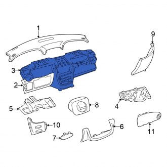 New OEM Dashboard Panel Fits, 2001 Chrysler PT Cruiser - Part # UC271FLAA