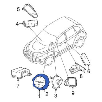 New OEM Steering Wheel Air Bag Fits, 2002 Chrysler PT Cruiser - Part # UV77WL8AC