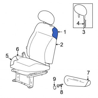 New OEM Rear Right Seat Back Assembly Fits, 2003-2005 Chrysler PT Cruiser - Part # XM841FLAA