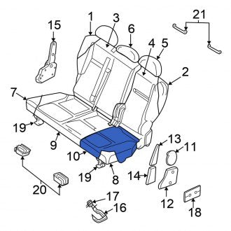 New OEM Rear Left Seat Cover Fits, 2001-2002 Chrysler PT Cruiser - Part # TQ411FLAA