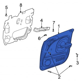 New OEM Front Left Inner Door Interior Trim Panel Fits, 2002 Chrysler PT Cruiser - Part # 1GB571FLAA