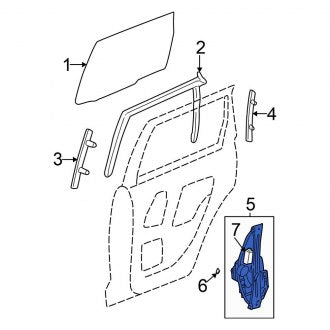 New OEM Rear Right Window Regulator Fits, 2001-2005 Chrysler PT Cruiser - Part # 5017812AC