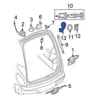 New OEM Rear Outer Liftgate Latch Handle Fits, 2009-2010 Chrysler PT Cruiser - Part # ZK71AXRAE