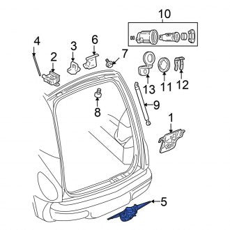 New OEM Rear Outer Liftgate Latch Handle Fits, 2001-2003 Chrysler PT Cruiser - Part # TH29SW1AJ