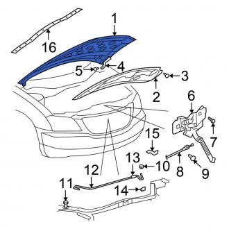 New OEM Front Hood Panel Fits, 2007-2008 Chrysler Pacifica - Part # 68253440AA