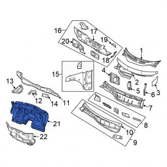 New OEM Inner Cowl Insulator Fits, 2004-2008 Chrysler Pacifica - Part # 5028254AH