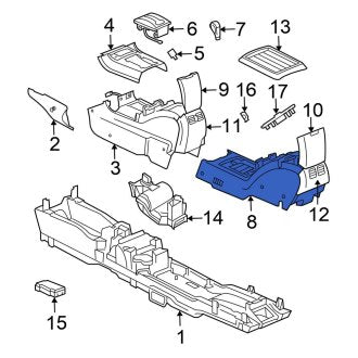 New OEM Center Rear Center Console Fits, 2004-2006 Chrysler Pacifica - Part # 1AF291DVAA