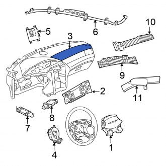 New OEM Upper Instrument Panel Air Bag Fits, 2007 Chrysler Pacifica - Part # 52029412AC