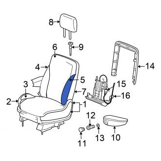 New OEM Front Right Seat Back Cushion Cover Fits, 2007 Chrysler Pacifica - Part # 1GB841DAAA