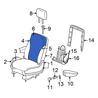 New OEM Front Right Seat Back Frame Fits, 2004 Chrysler Pacifica - Part # 5102493AA