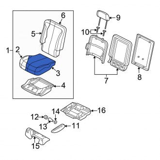 New OEM Center Left Seat Cover Fits, 2004 Chrysler Pacifica - Part # YM491DVAA