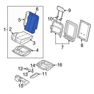 New OEM Front Left Seat Back Cushion Cover Fits, 2005-2006 Chrysler Pacifica - Part # 1AY491L2AA